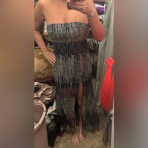 Blossom - Navy Dress with Silver Sequins - Like New - Worn Once